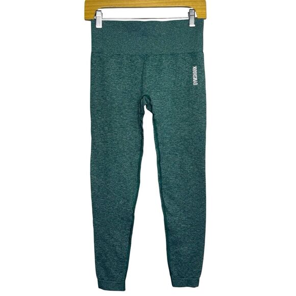Gymshark Adapt Fleck Seamless Leggings Size M Ocean Teal Compression Workout Gym - Picture 1 of 5
